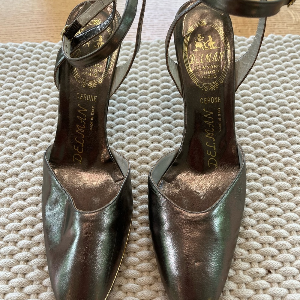 Delman Women's Black Leather Heels